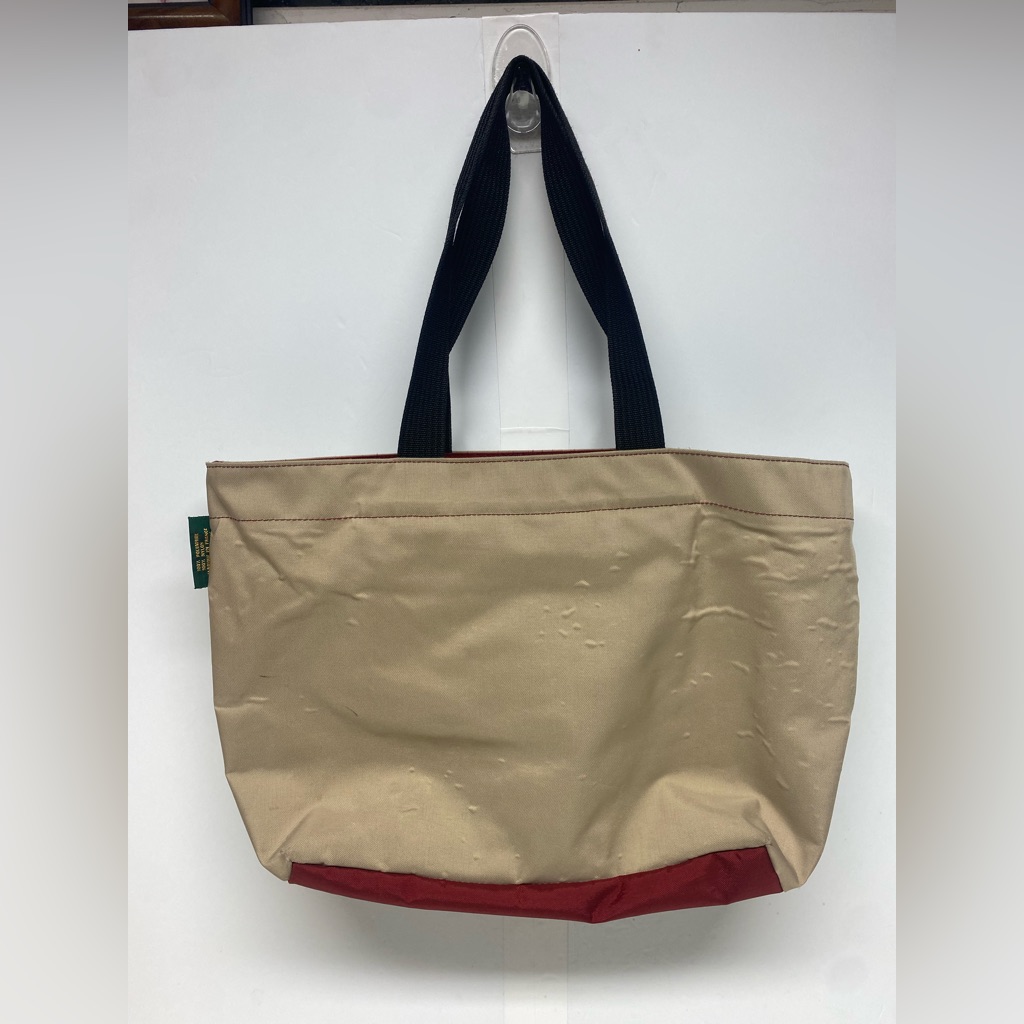 Herve Chapelier Beige Canvas Tote With Red Interior And Black Handles — image 3 of 8